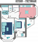 Выбрать планировку с размерами 2-комнатной квартиры с номером 87 на 18 этаже, 62.5 кв.м. Планировка с размерами 2-комнатной квартиры с номером 87 на 18 этаже, 62.5 кв.м.